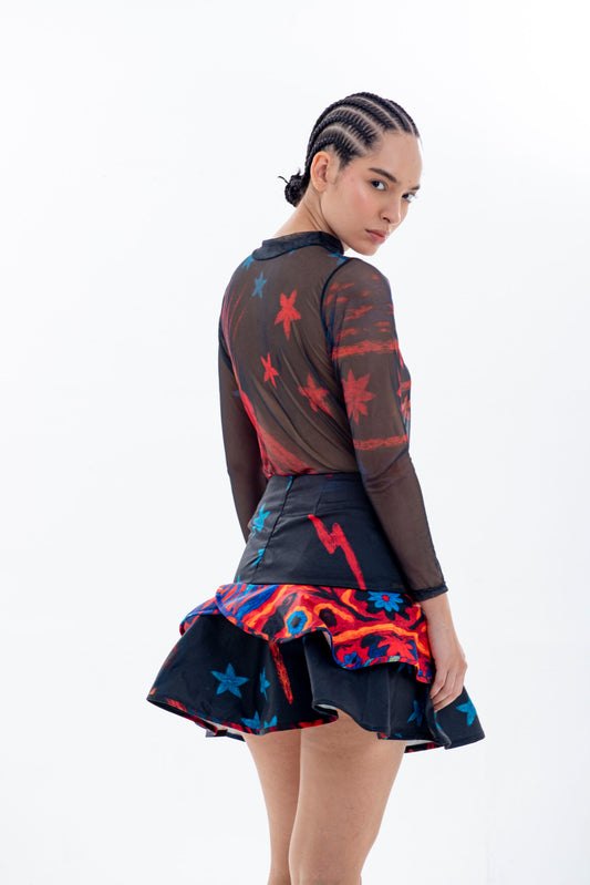 Aetna Black Long Sleeve Top