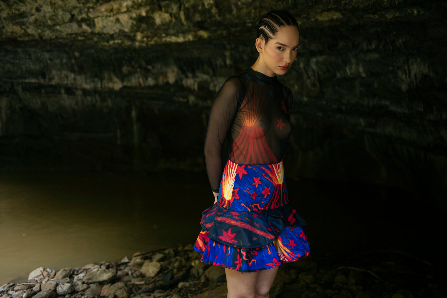 Aetna Black Long Sleeve Top